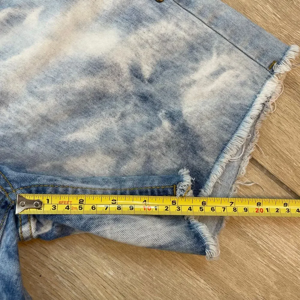 Free People We The Free Studded Denim Shorts Women's 28 Acid Wash Cutoff